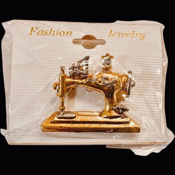 Wholesale Bulk Lot 12 Gold Silver Tone Stylized Sewing Machine Brooches Pins - Picture 10 of 10